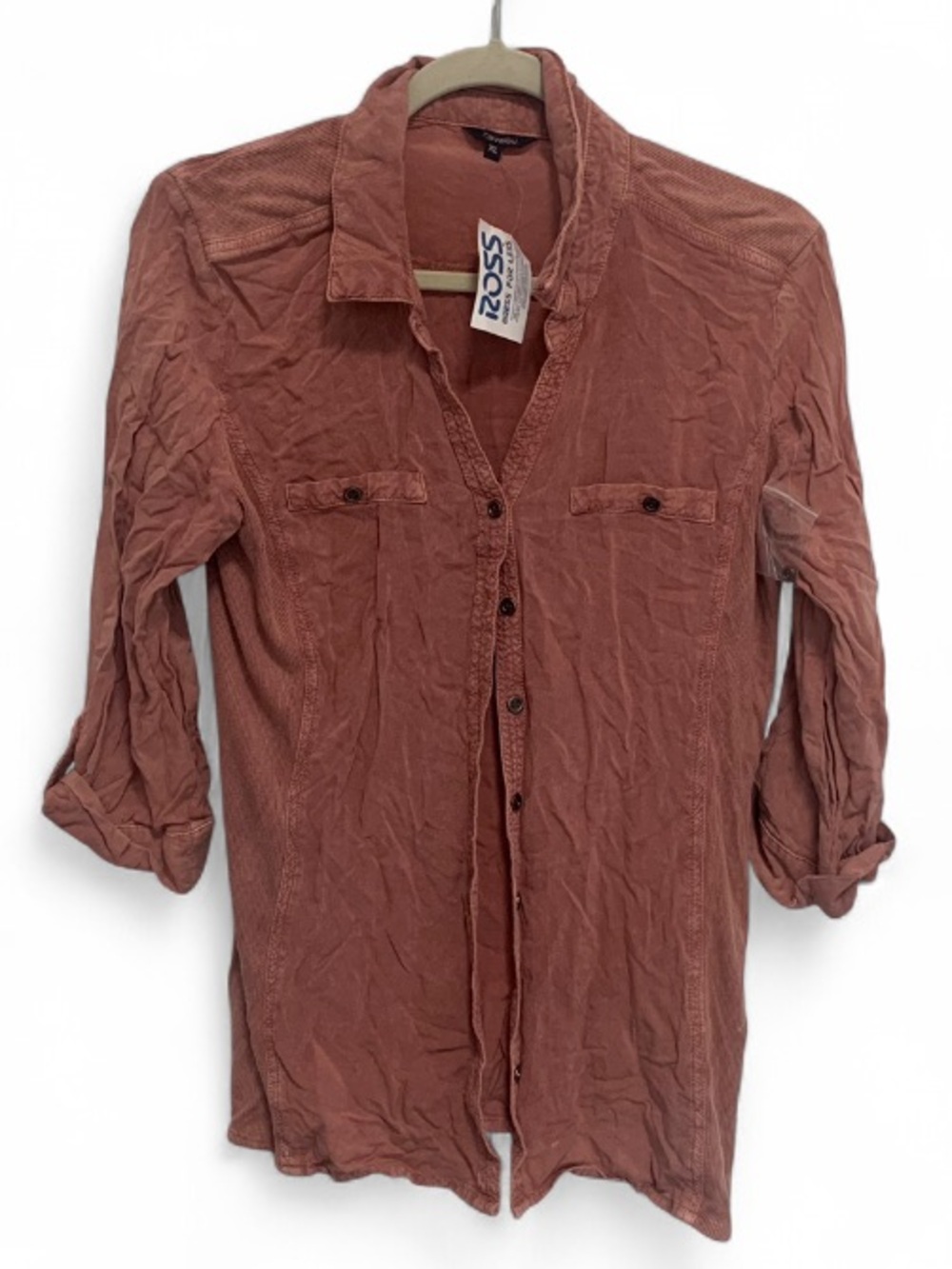 Cavalini Rust Pink Corduroy Button-Down Shirt